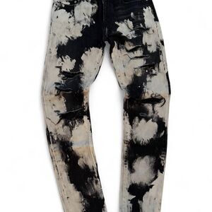 Yves Saint Laurent Black & White Heida Era 16SS Bleached Jeans